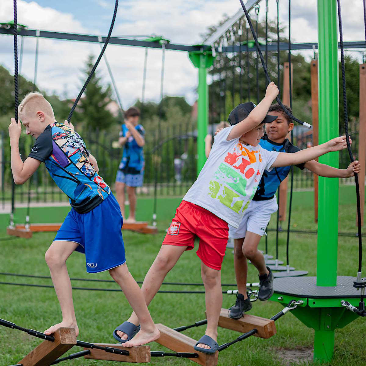 Prémium moduláris alacsony kötélpálya Outdoor Fitness Center